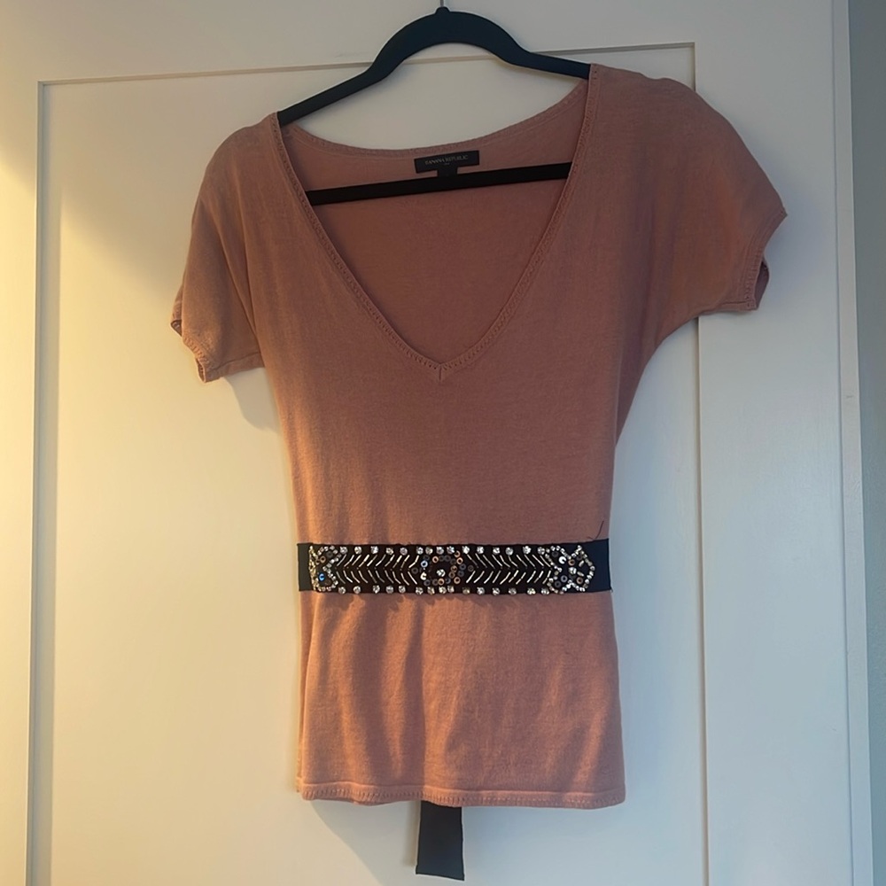 Banana Republic Embellished Short Sleeve Sweater